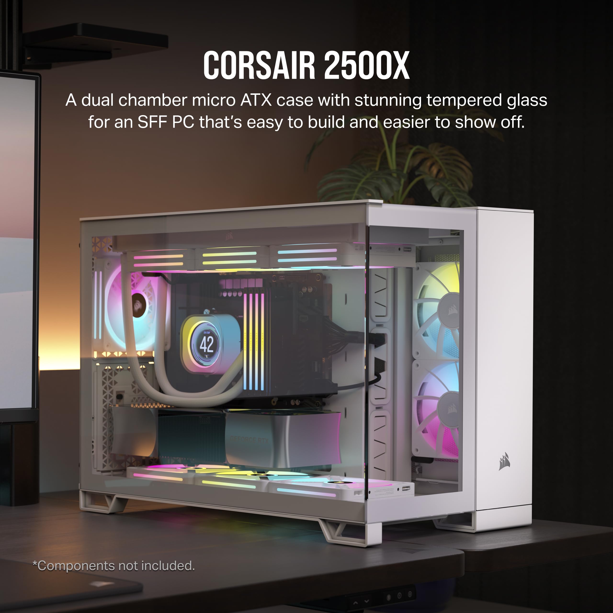 Foto 2 | Carcasa Para Pc Corsair 2500x, Torre Pequeña, Matx, Doble Cámara, Blanca - Venta Internacional.