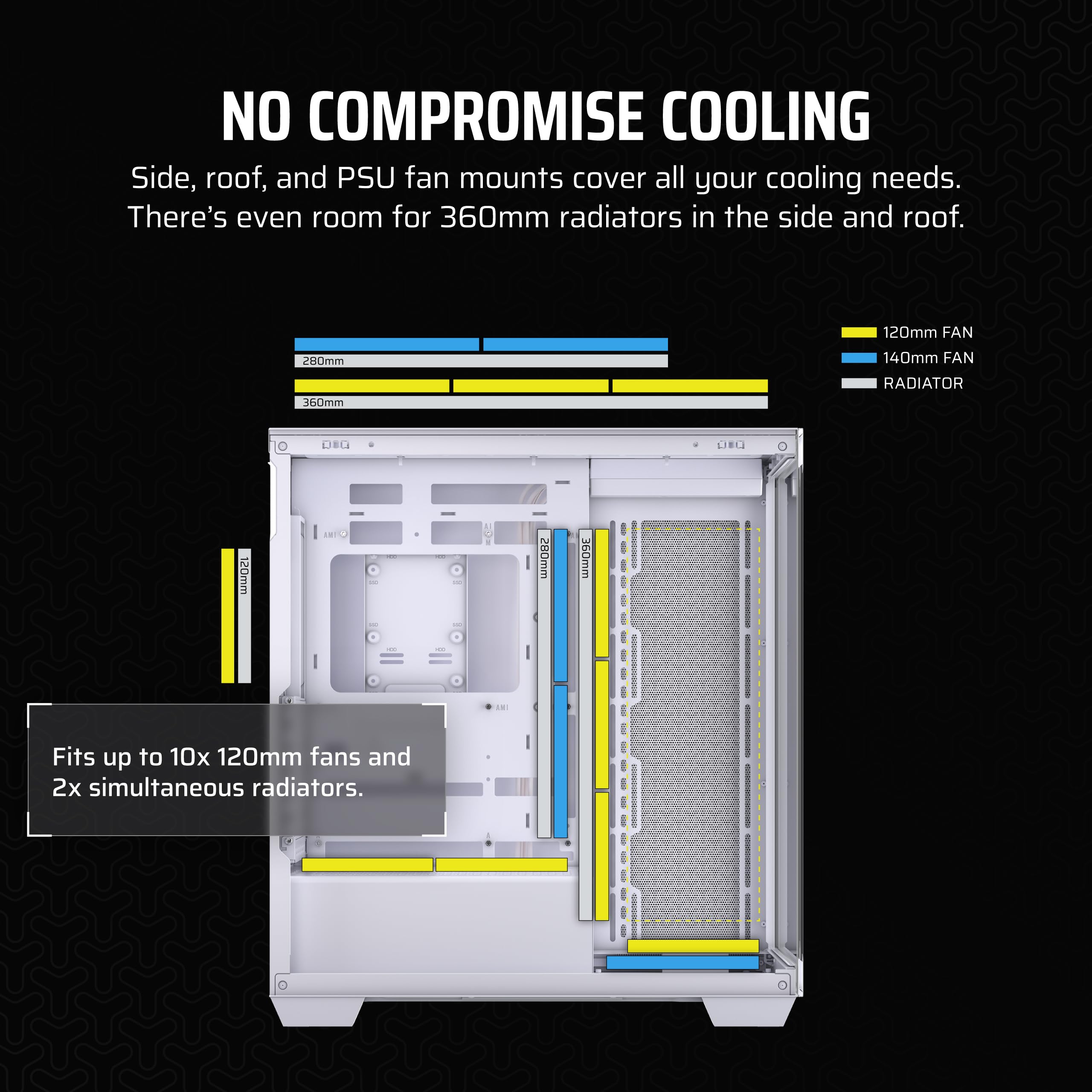 Foto 4 | Funda Para Pc Corsair 3500x Mid-tower Atx Con Vidrio Templado, Color Blanco - Venta Internacional.