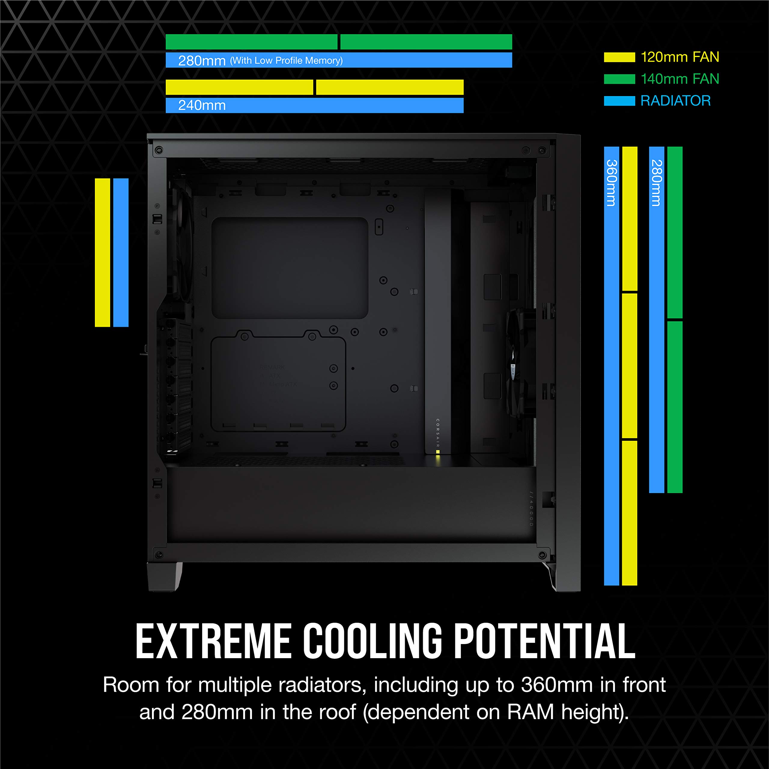 Foto 5 pulgar | Funda Para Pc Corsair 4000d Airflow De Vidrio Templado Mid-tower Atx - Venta Internacional.