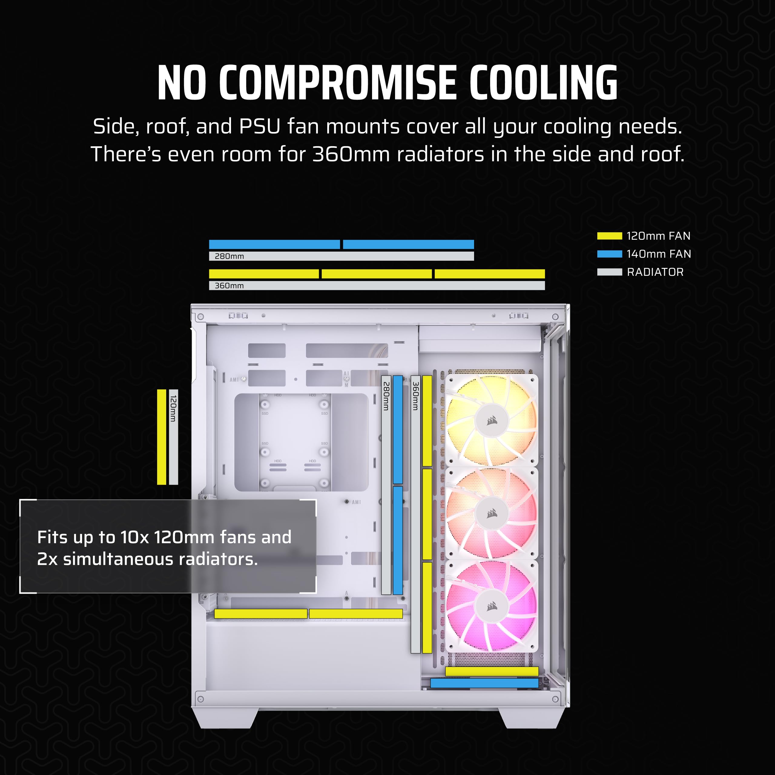 Foto 6 pulgar | Funda Para Pc Corsair 3500x Argb Mid-tower Atx Con 3 Ventiladores, Color Blanco - Venta Internacional.