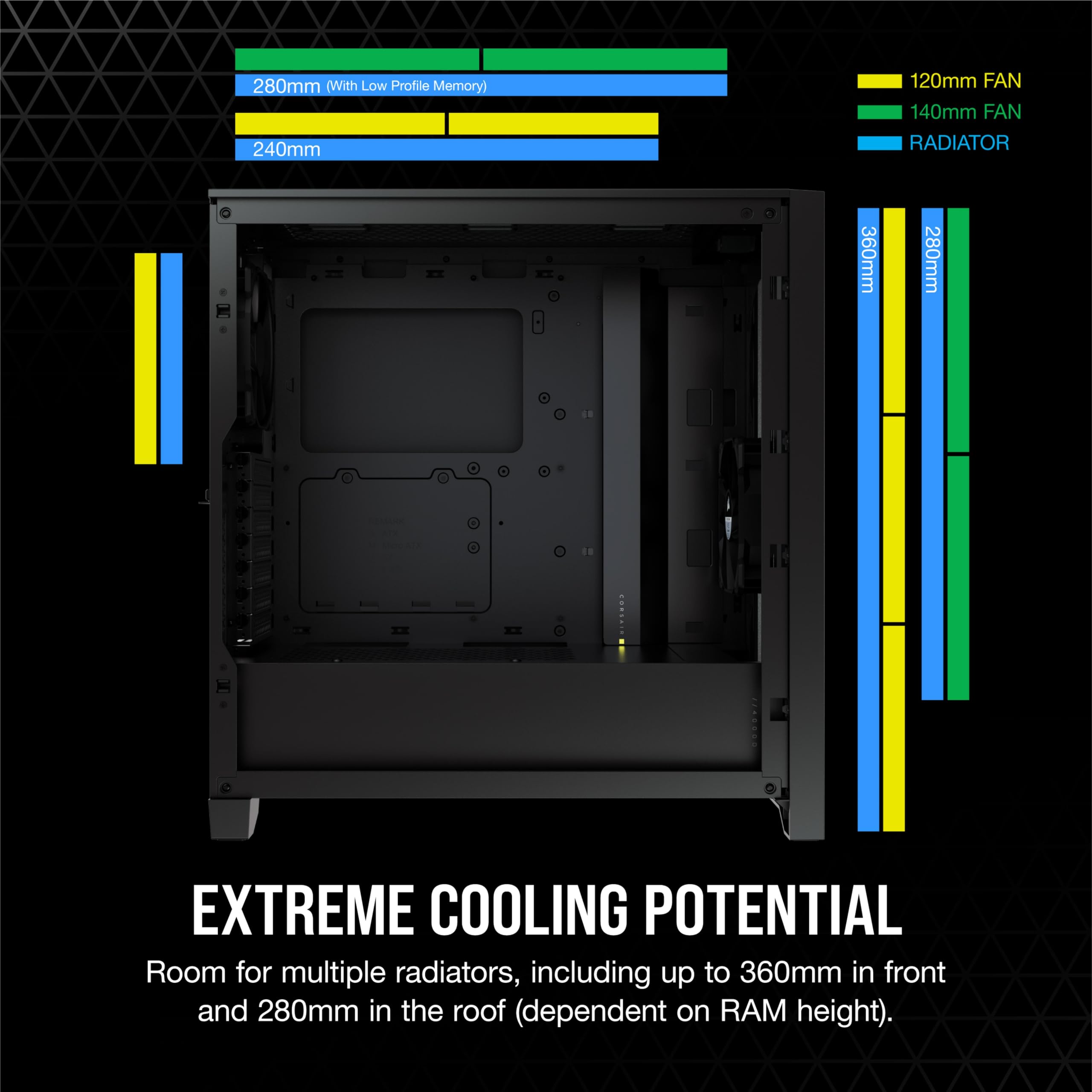 Foto 5 pulgar | Funda Corsair 4000D Airflow de Vidrio Templado Negra para PC de Alto Rendimiento - Venta Internacional