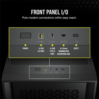 Foto 7 | Funda Corsair 4000D Airflow de Vidrio Templado Negra para PC de Alto Rendimiento - Venta Internacional