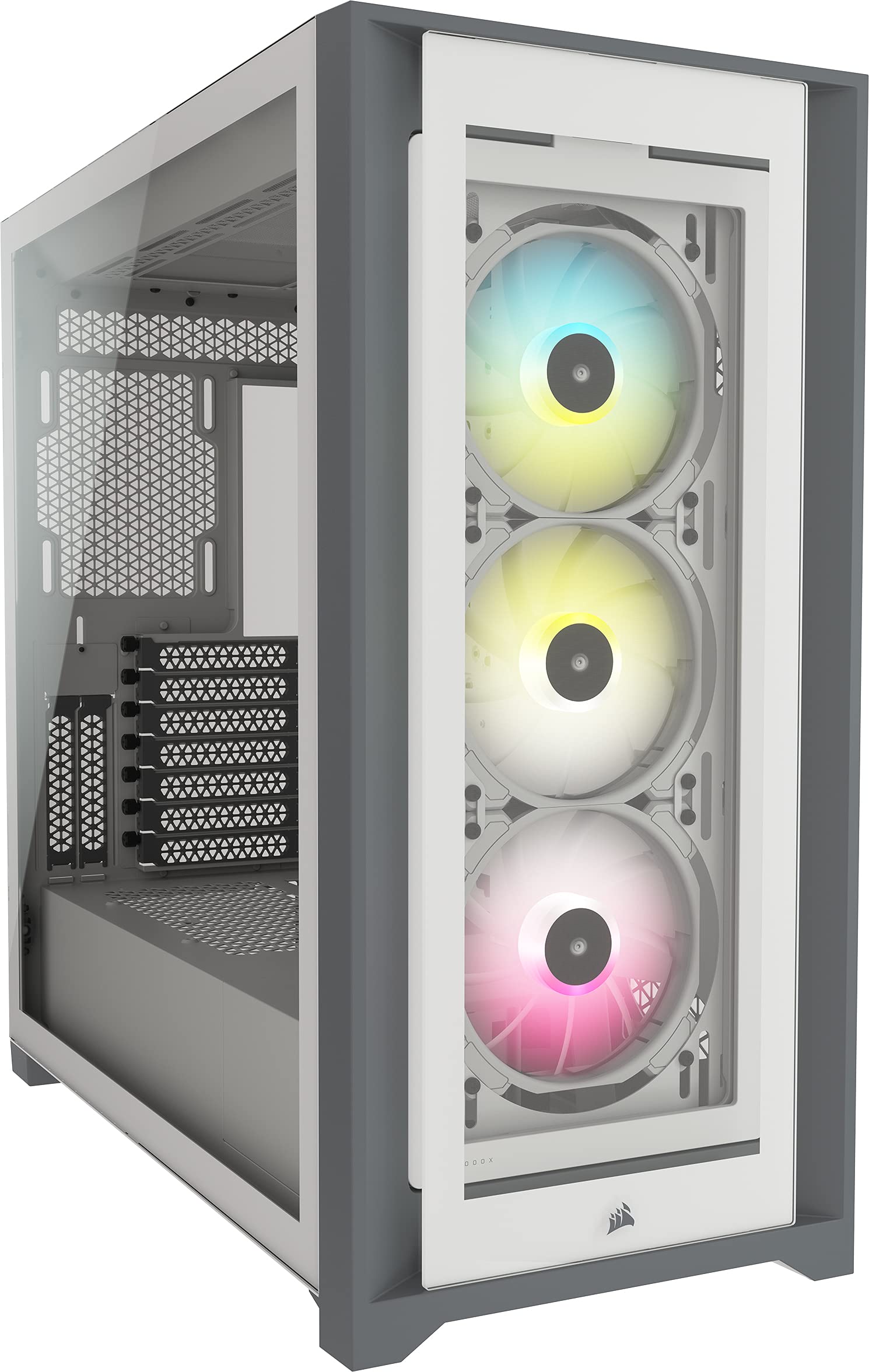 Funda Inteligente Corsair iCue 5000X RGB para PC ATX de Media Torre Blanca - Venta Internacional