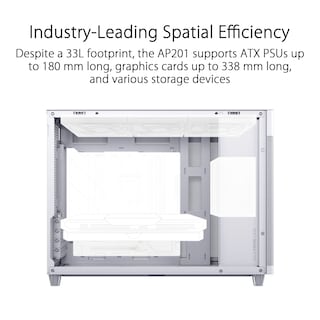 Foto 2 | Funda De Ordenador Asus Prime Ap201 De Cristal Templado Microatx Blanco - Venta Internacional.