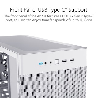 Foto 6 | Funda De Ordenador Asus Prime Ap201 De Cristal Templado Microatx Blanco - Venta Internacional.