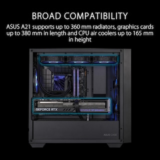 Foto 3 | Funda Asus A21 Micro-atx Black Edition Con Soporte Para Gpu De 380 Mm - Venta Internacional.