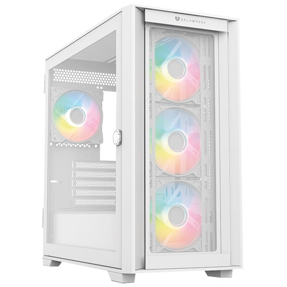 Gabinete Gamer Balam Rush Carbono 6000 Matx Usb-c 4 Fan Argb Blanco $1,399