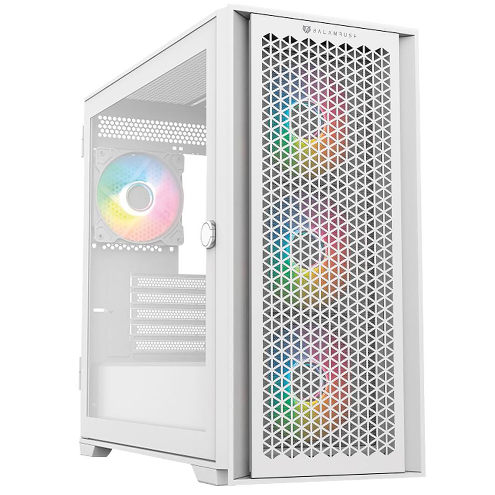 Foto 4 pulgar | Gabinete Gamer Balam Rush Carbono 6000 Matx Usb-c 4 Fan Argb Blanco