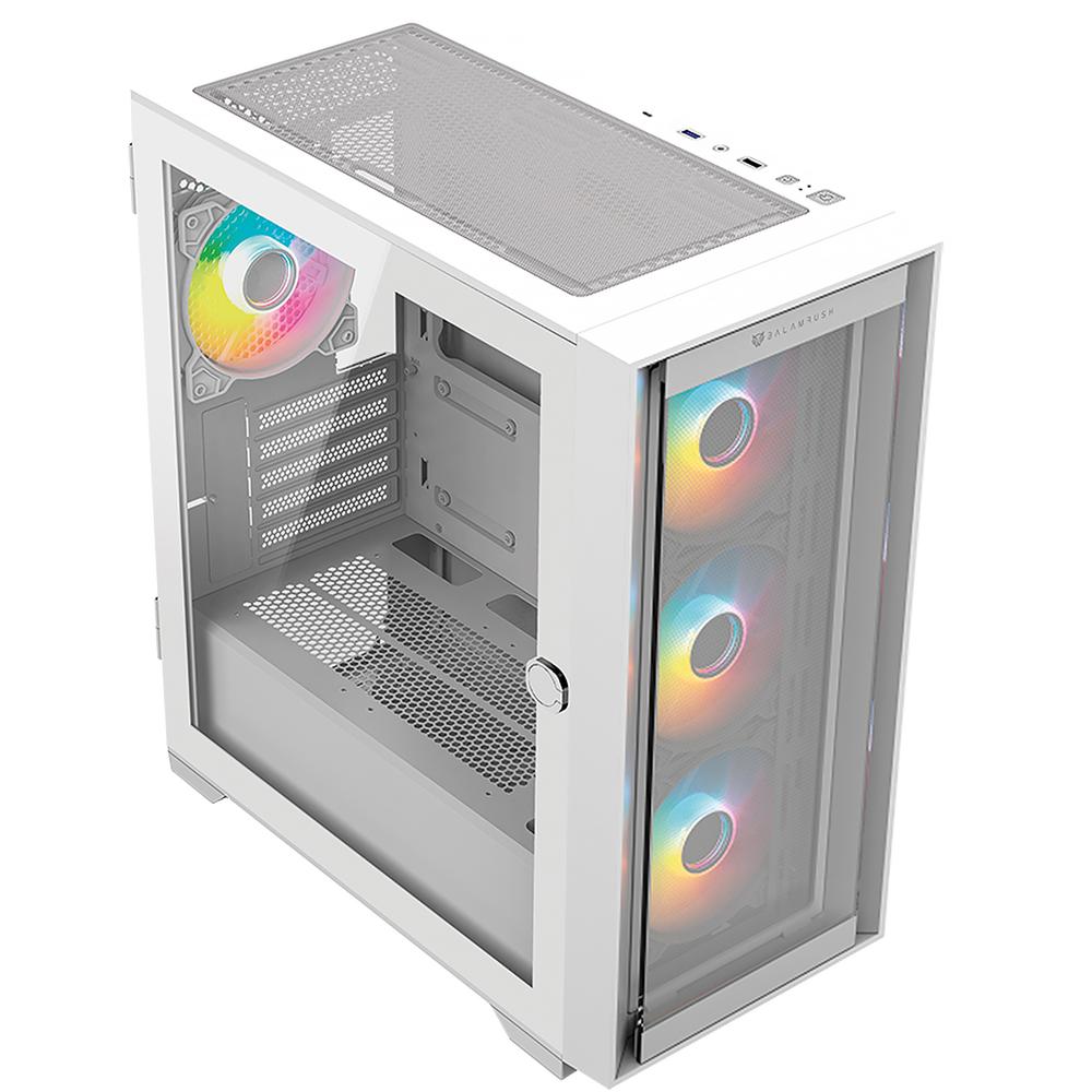 Foto 5 pulgar | Gabinete Gamer Balam Rush Carbono 6000 Matx Usb-c 4 Fan Argb Blanco