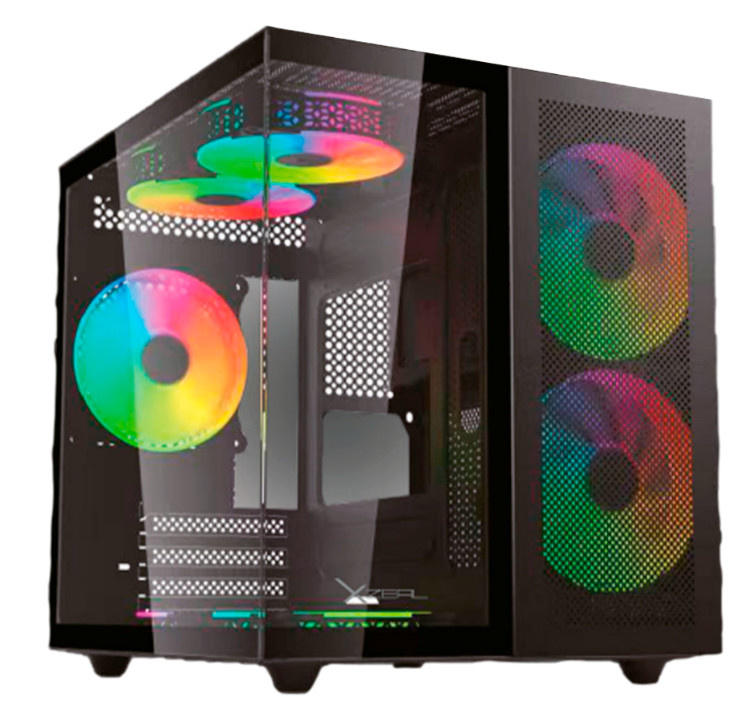 Foto 2 pulgar | Gabinete Xzeal Cxi1 Con Ventana Argb, Cubo, Micro-atx/mini-itx, Usb 3.0/1.1, Sin Fuente, 3 Ventiladores Argb Insta