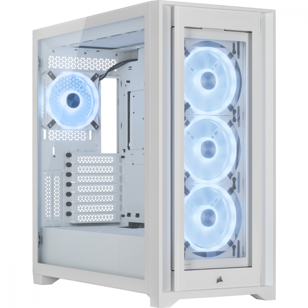 Foto 2 pulgar | Gabinete Corsair Icue 5000x Ql Con Ventana Rgb, Midi-tower, Atx, Usb C 3.0/3.1, Sin Fuente, Blanco