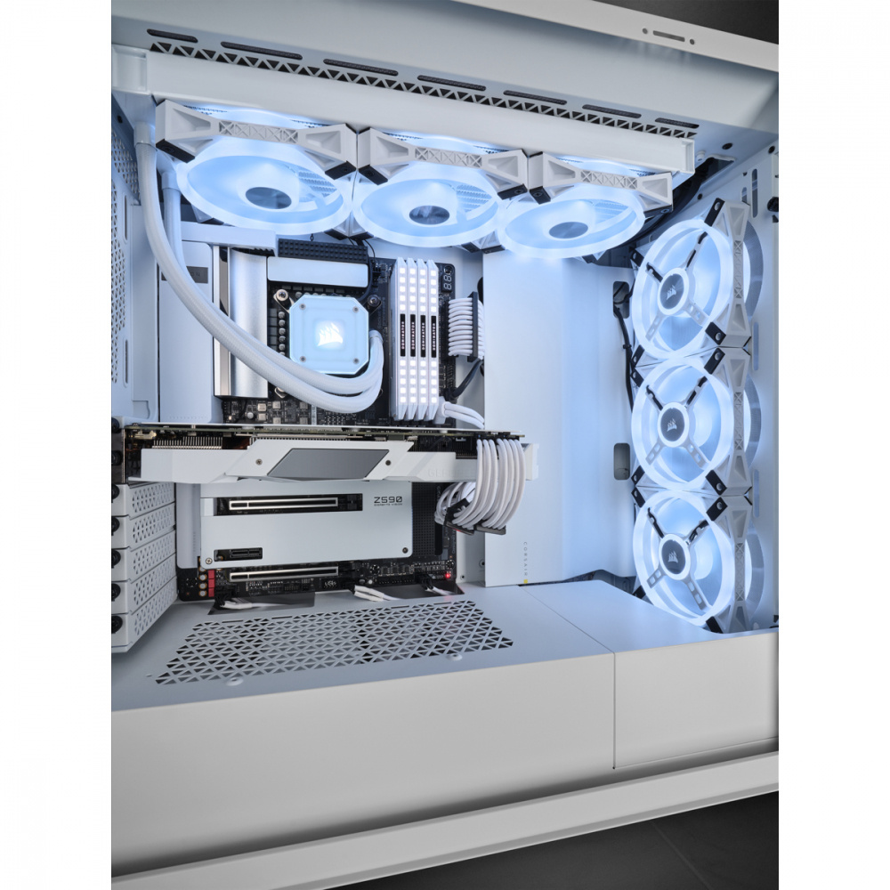 Foto 4 pulgar | Gabinete Corsair Icue 5000x Ql Con Ventana Rgb, Midi-tower, Atx, Usb C 3.0/3.1, Sin Fuente, Blanco