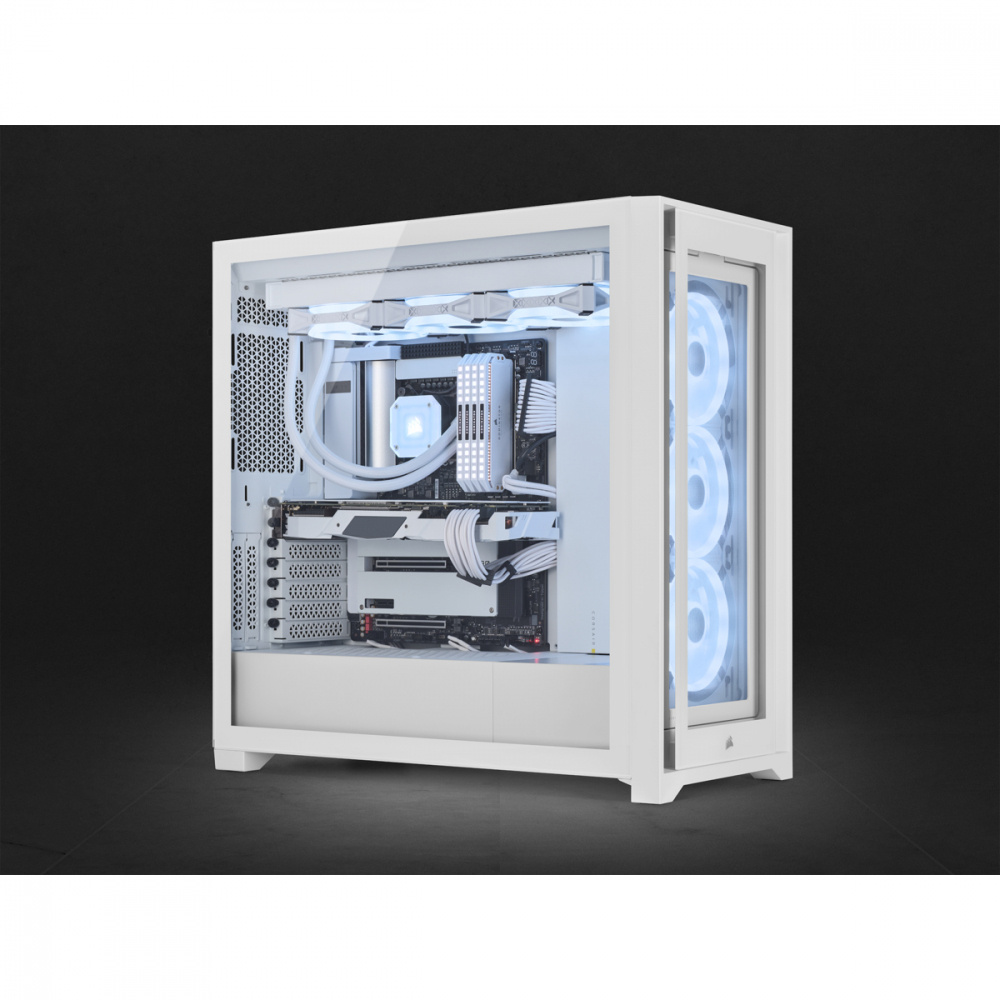 Foto 7 pulgar | Gabinete Corsair Icue 5000x Ql Con Ventana Rgb, Midi-tower, Atx, Usb C 3.0/3.1, Sin Fuente, Blanco