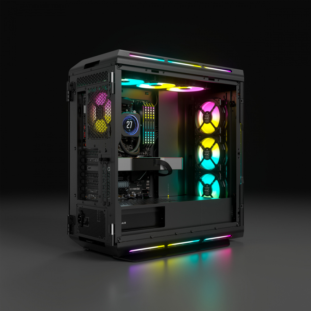 Foto 4 pulgar | Gabinete Corsair Icue 5000t Con Ventana Rgb, Midi Tower, Atx, Usb 3.0, Sin Fuente, Negro