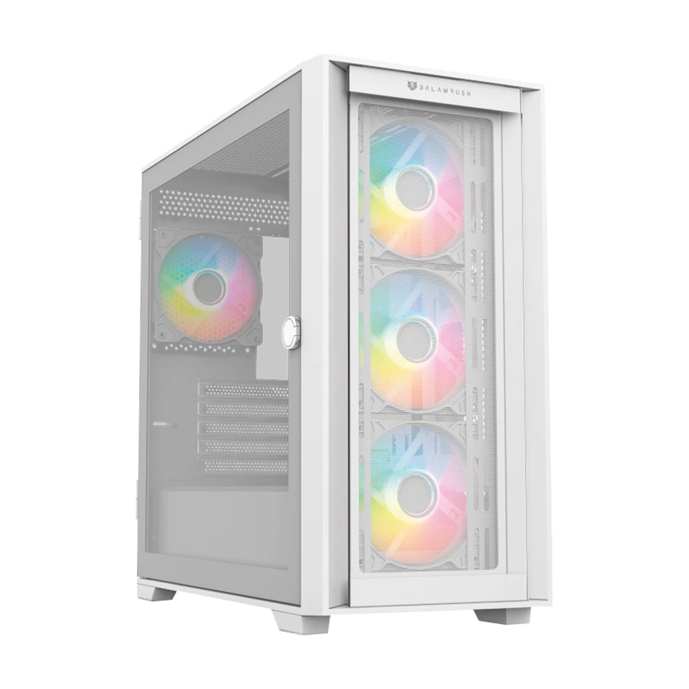 Gabinete Balam Rush Carbono Twin Mate 8000 con Ventana RGB y 4 Ventiladores Preinstalados