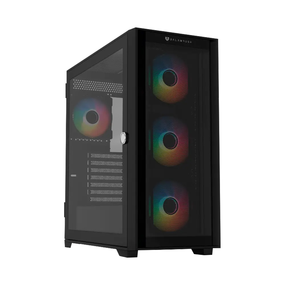 Gabinete Balam Rush Carbono Twin Mate 9000 con Ventana RGB sin Fuente