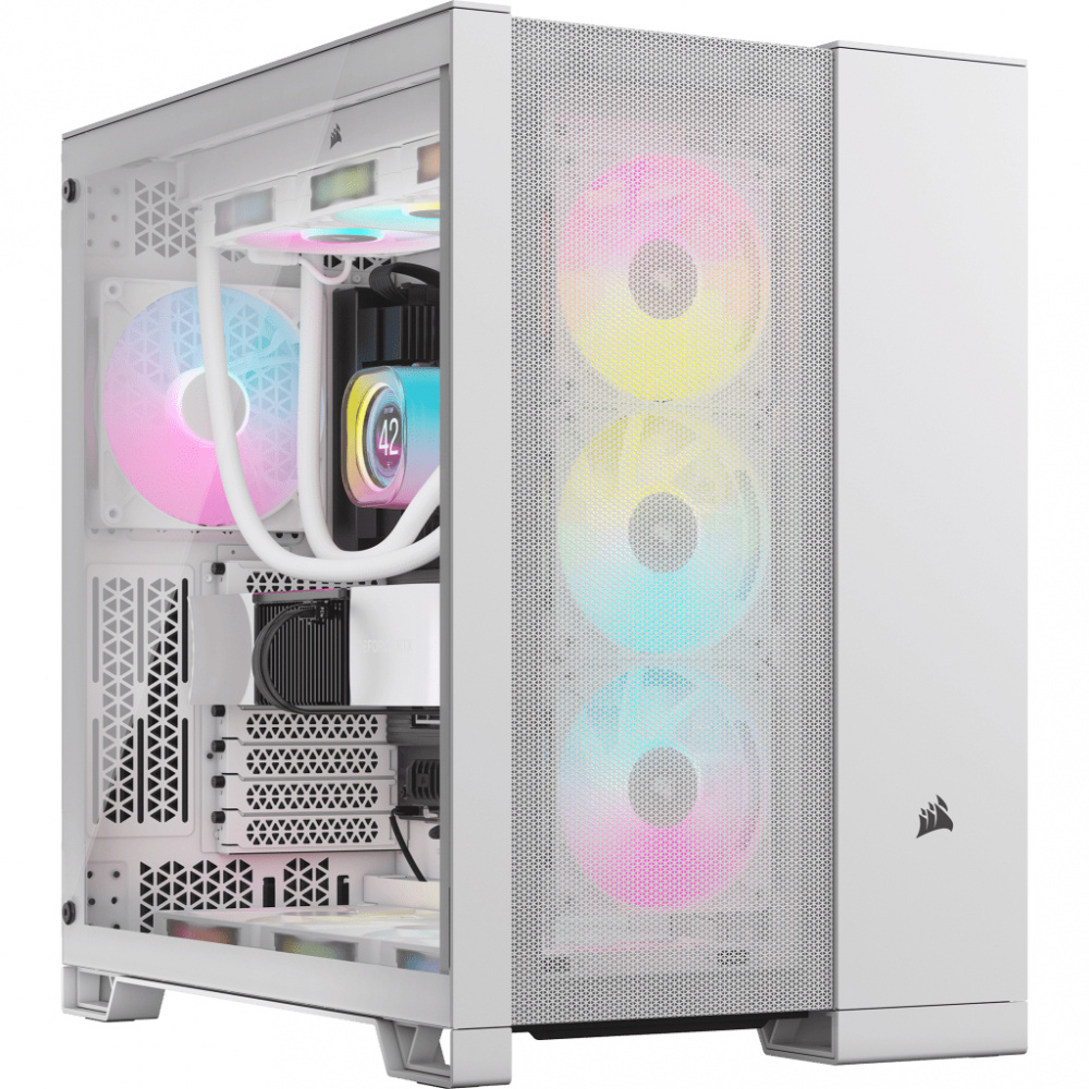 Gabinete Corsair 6500d Airflow Con Ventana, Midi-tower, Atx, Usb 3.1, Sin Fuente, Sin Ventiladores Instalados, Blanco