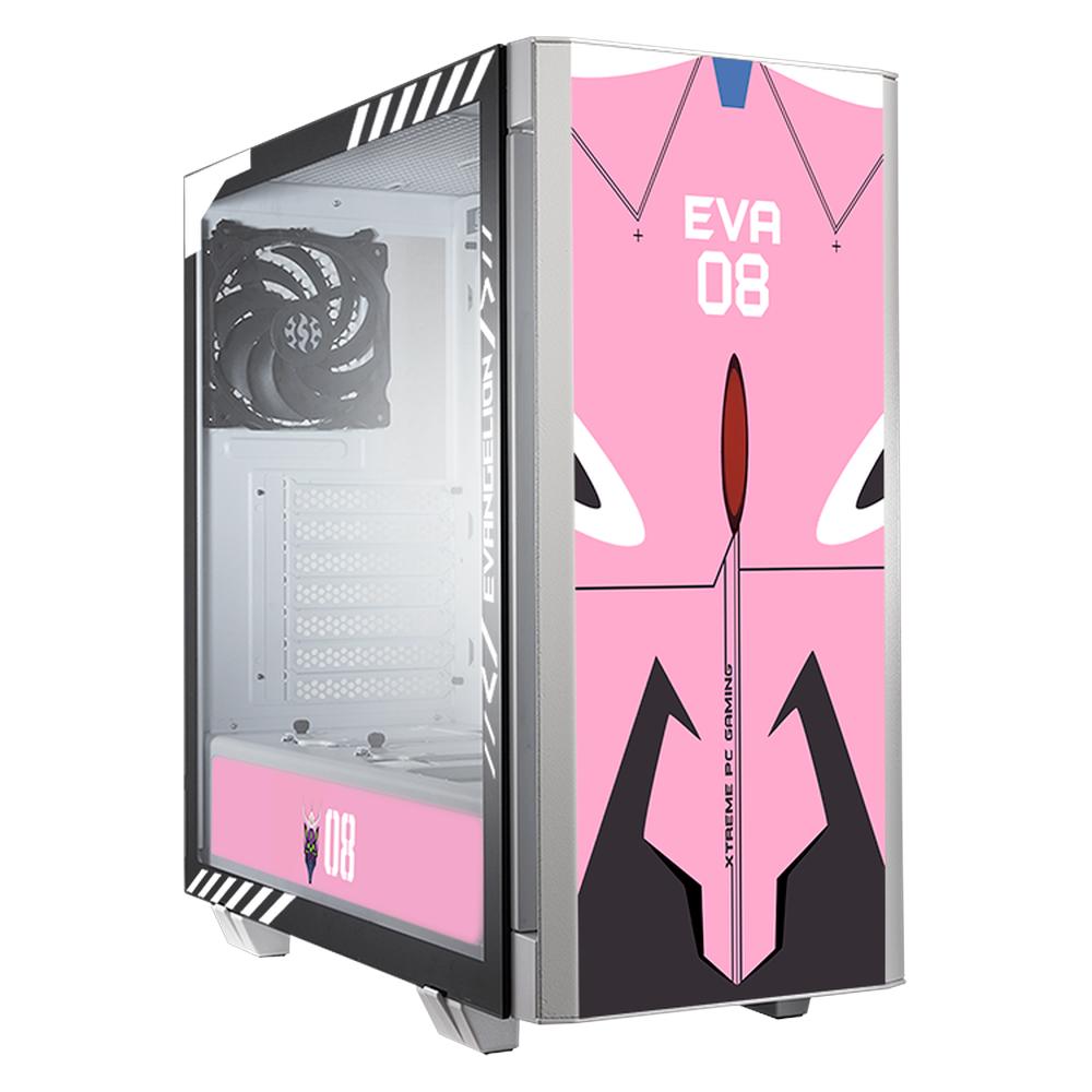 Foto 2 pulgar | Gabinete Gamer Xtreme Pc Gaming Evangelion 08 Edition Media Torre Atx 2 Fan Cristal Templado