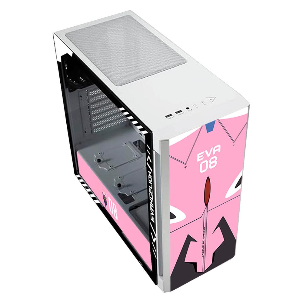 Foto 3 | Gabinete Gamer Xtreme Pc Gaming Evangelion 08 Edition Media Torre Atx 2 Fan Cristal Templado