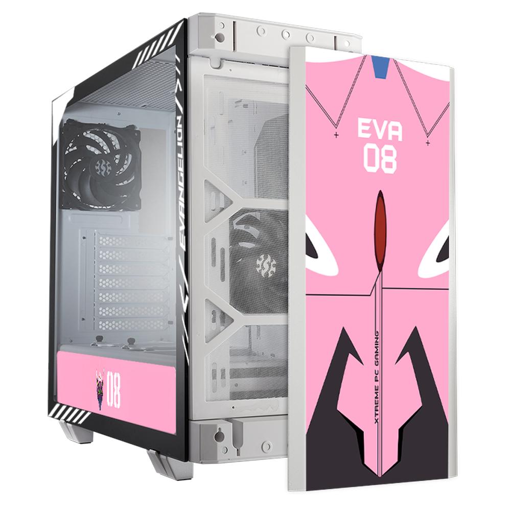 Foto 5 pulgar | Gabinete Gamer Xtreme Pc Gaming Evangelion 08 Edition Media Torre Atx 2 Fan Cristal Templado