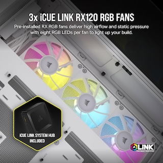 Foto 4 | Funda Para Pc Corsair Icue Link 6500x Rgb Mid-tower Atx Blanca - Venta Internacional.