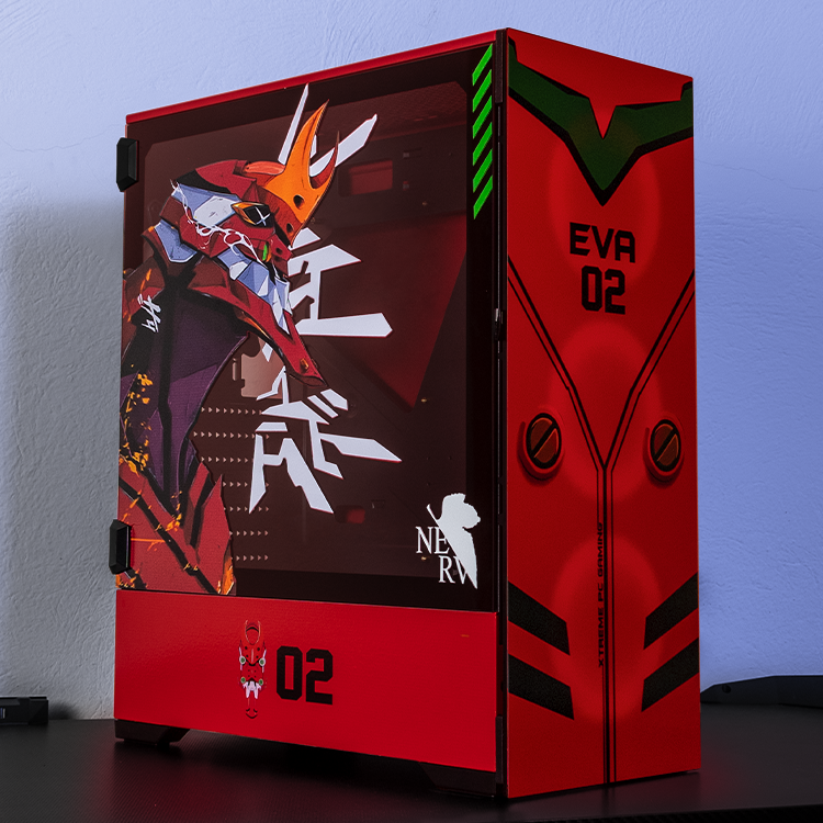 Foto 8 | Gabinete Gamer Xtreme Pc Gaming Evangelion 02 Edition Torre Completa E-atx 4 Fan Cristal Templado Argb Rojo
