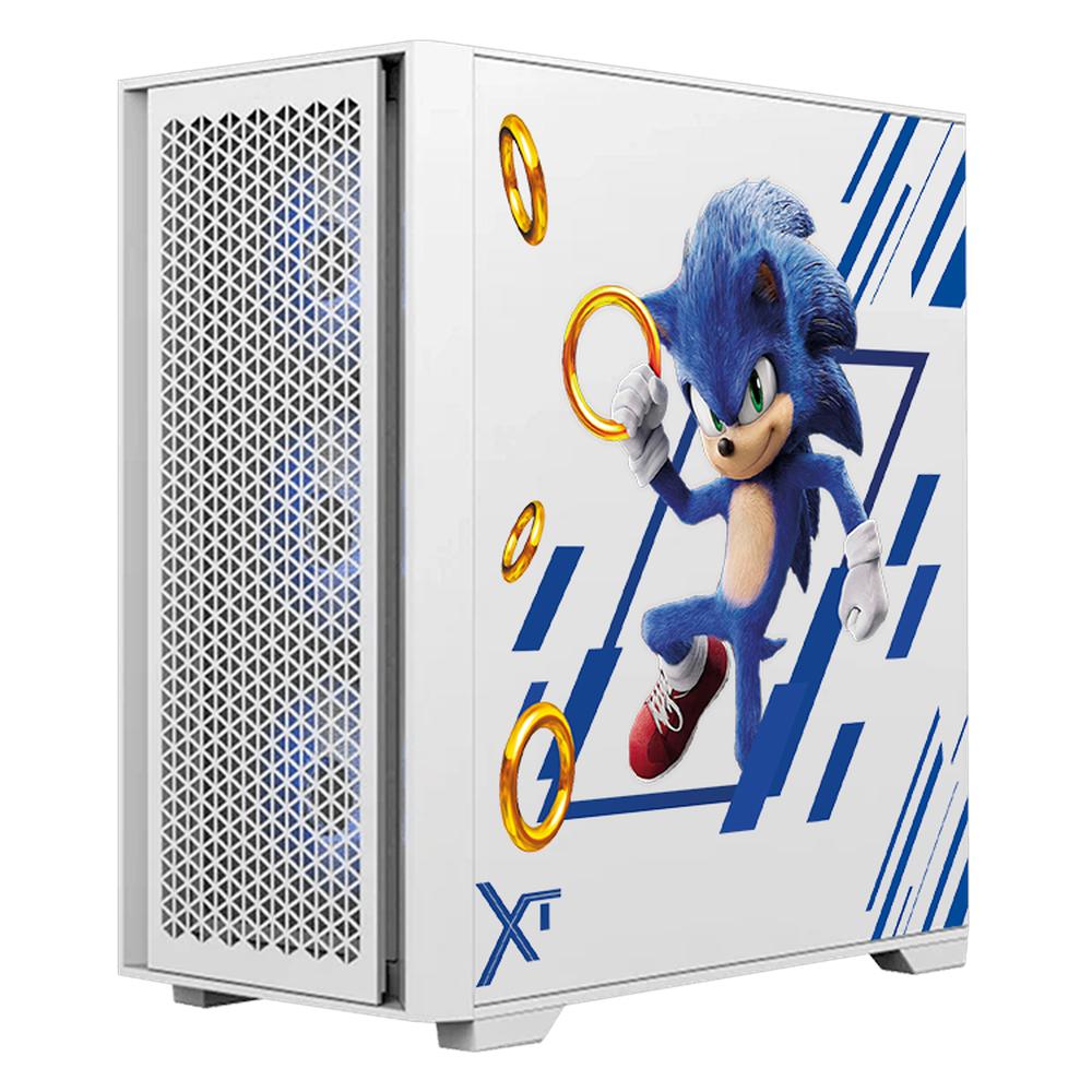 Foto 5 pulgar | Gabinete Gamer Xtreme Pc Gaming Sonic Edition Micro Torre Micro Atx 4 Fan Usb-c Cristal Templado Argb Blanco