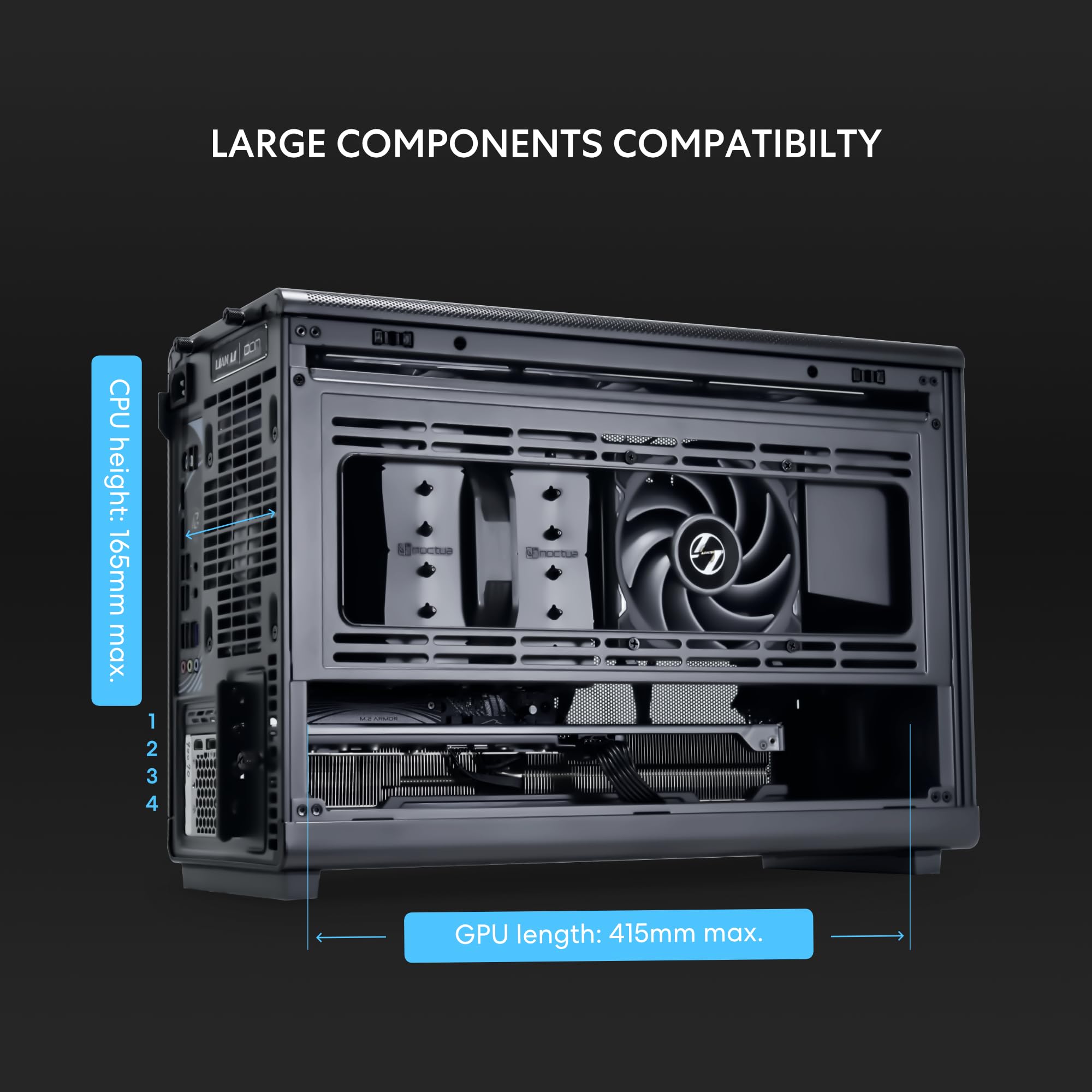 Foto 3 pulgar | Chasis Lian Li A3x-wd Micro Form Factor De 26,3 L Sin Ventiladores, Color Negro - Venta Internacional.
