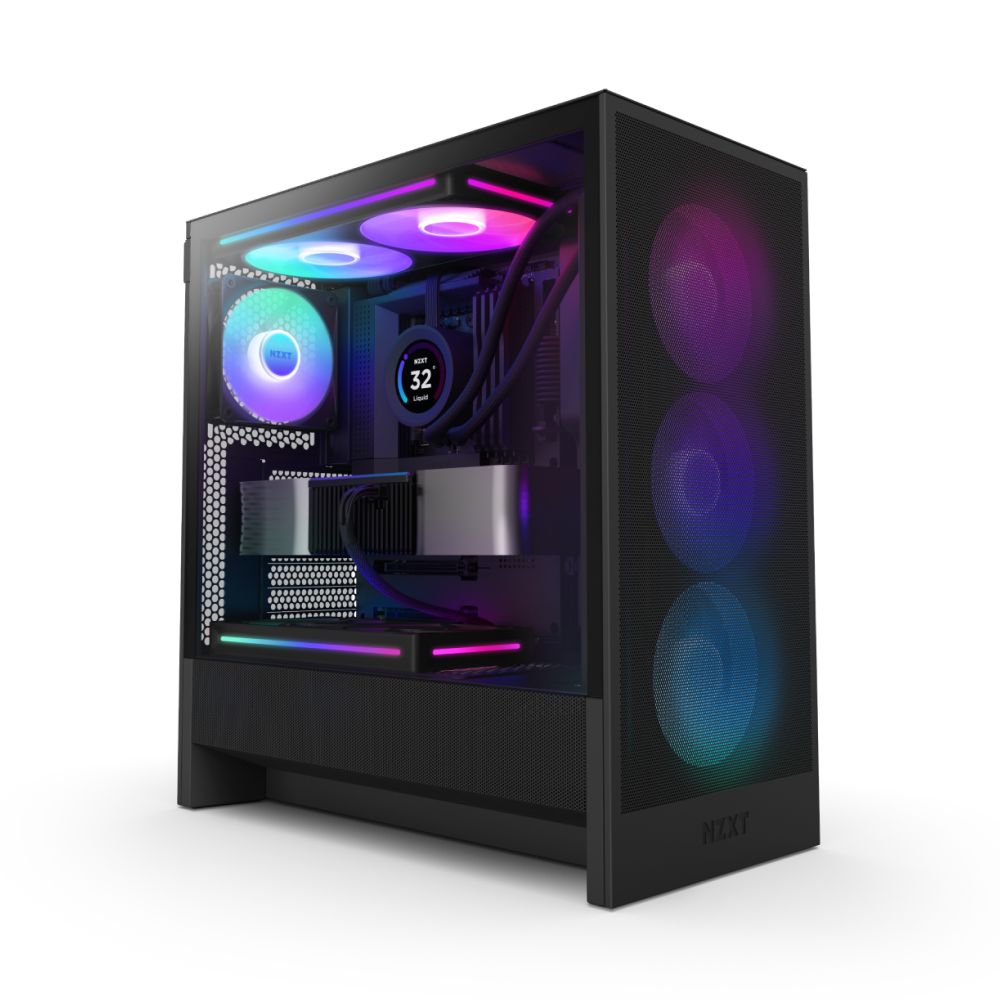 Gabinete Nzxt H5 Flow Rgb Edition Negro Atx S/fuente Negro $3,196