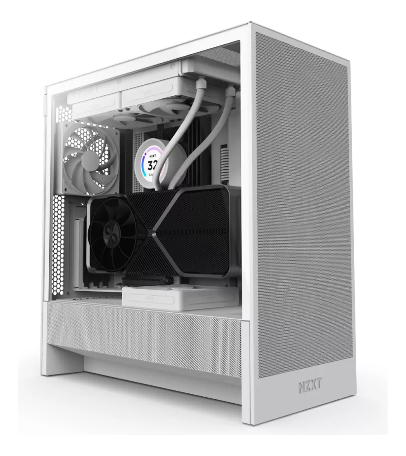 Foto 2 pulgar | Gabinete Nzxt H5 Flow Edition Blanca Atx S/fuente Cristal Templado