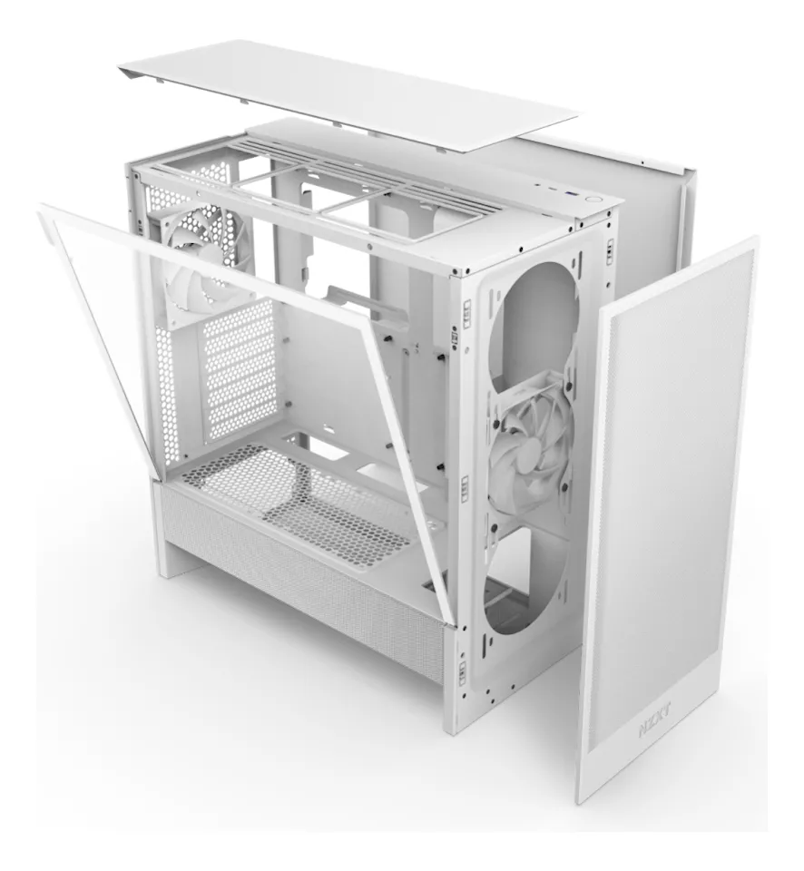 Foto 7 pulgar | Gabinete Nzxt H5 Flow Edition Blanca Atx S/fuente Cristal Templado