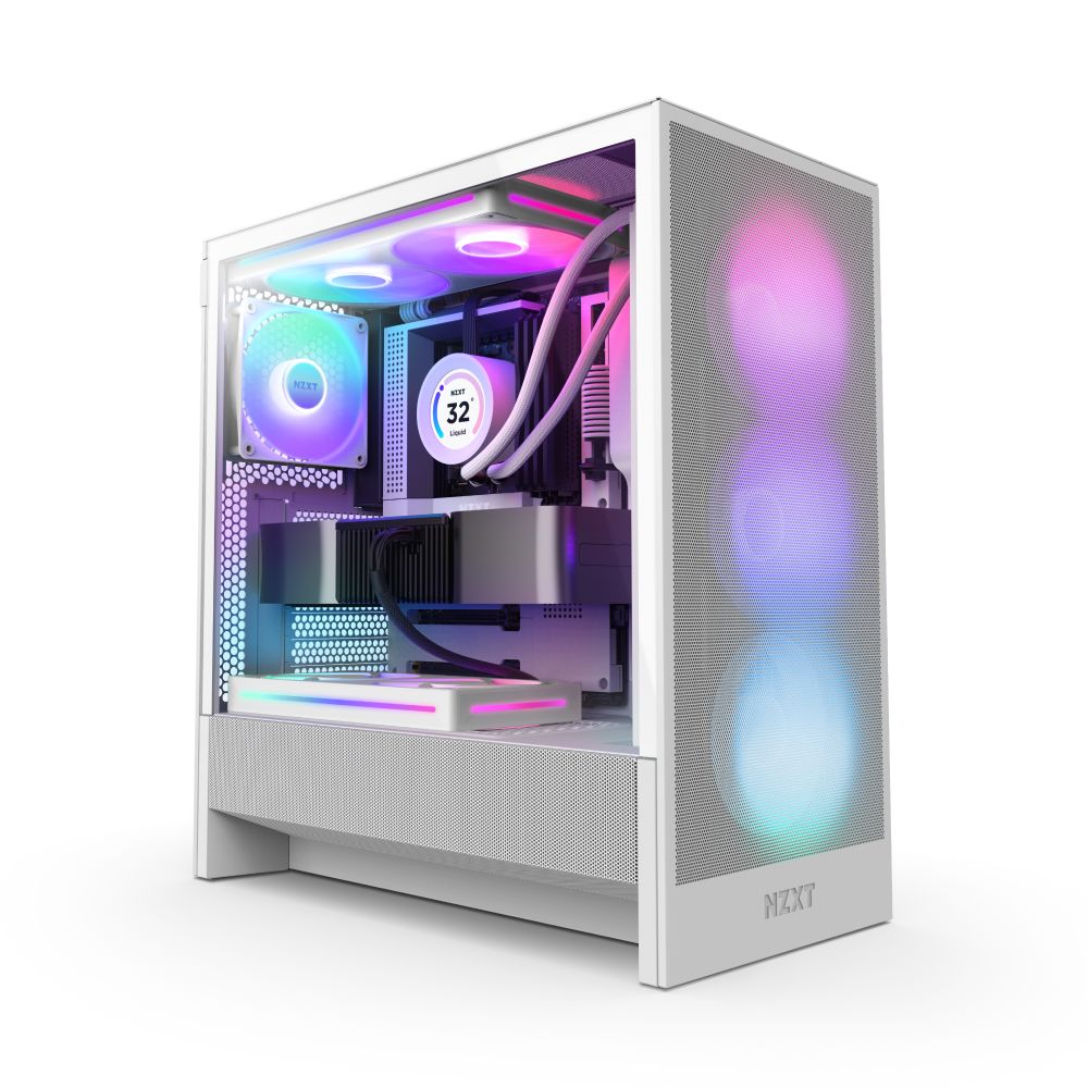 Foto 2 pulgar | Gabinete Nzxt H5 Flow Rgb Edition Blanco Atx S/fuente