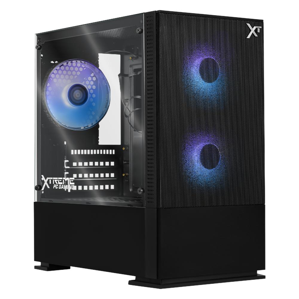 Foto 2 pulgar | Gabinete Gamer Xtreme Pc Gaming Air Flow Micro Torre Micro Atx 3 Fan Mesh Cristal Templado Argb Negro