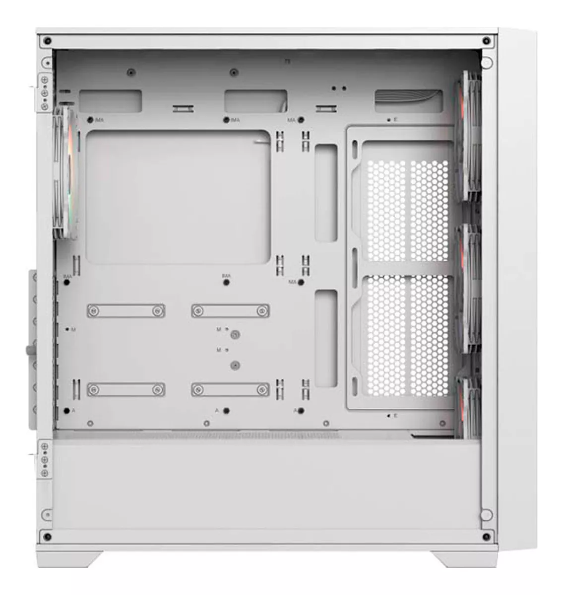 Foto 4 pulgar | Gabinete Balam Rush Twin Mate 9000 Blanco E-atx Argb C/templado S/fuente