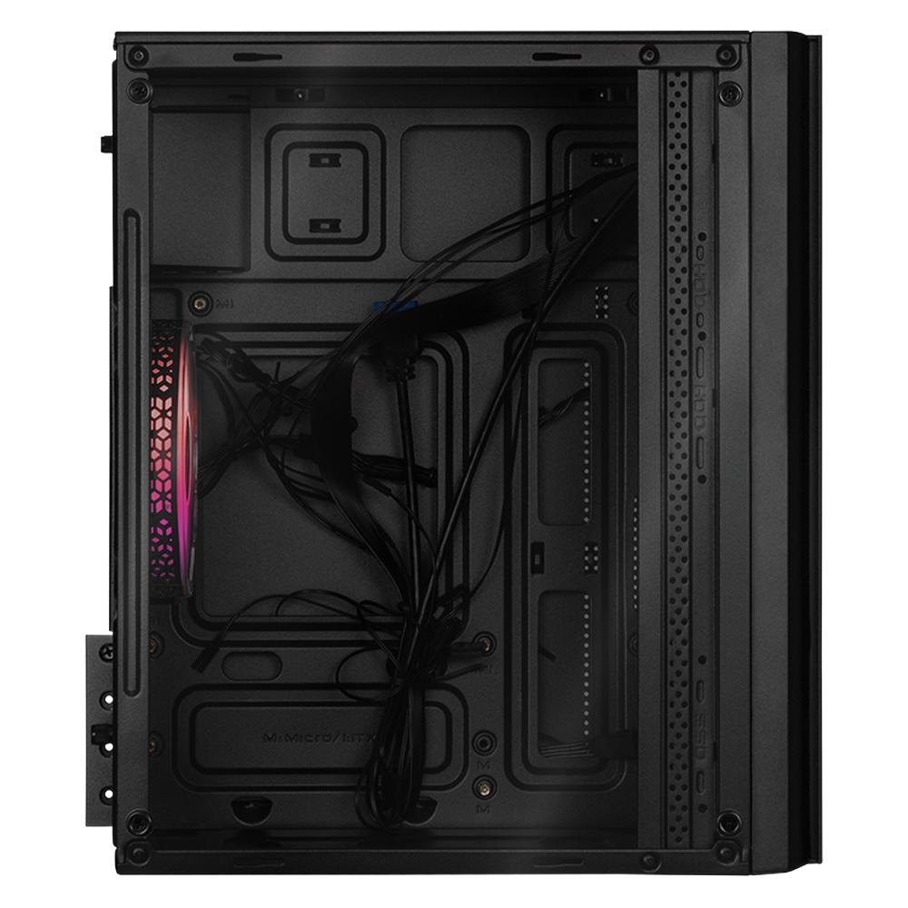 Foto 6 pulgar | Gabinete Gamer Xtreme Pc Gaming Air Max M2 Micro Torre Micro Atx 3 Fan Cristal Templado Argb Negro