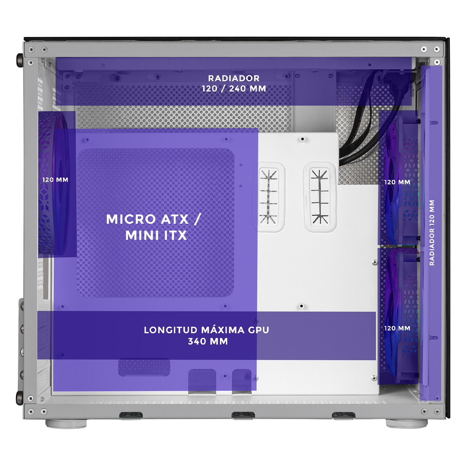 Foto 5 pulgar | Gabinete Gamer Dxt Gaming Titan T7 Micro Torre Micro ATX con Cristal Templado y ARGB