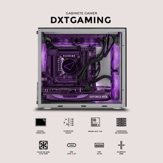 Foto 6 | Gabinete Gamer Dxt Gaming Titan T7 Micro Torre Micro ATX con Cristal Templado y ARGB