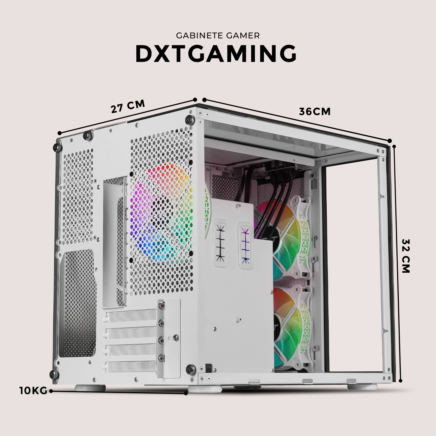 Foto 8 pulgar | Gabinete Gamer Dxt Gaming Titan T7 Micro Torre Micro ATX con Cristal Templado y ARGB