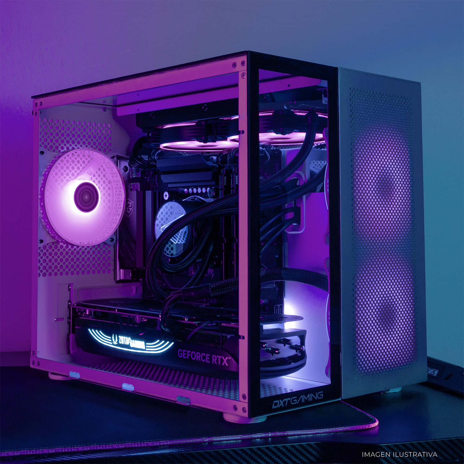 Foto 9 pulgar | Gabinete Gamer Dxt Gaming Titan T7 Micro Torre Micro ATX con Cristal Templado y ARGB