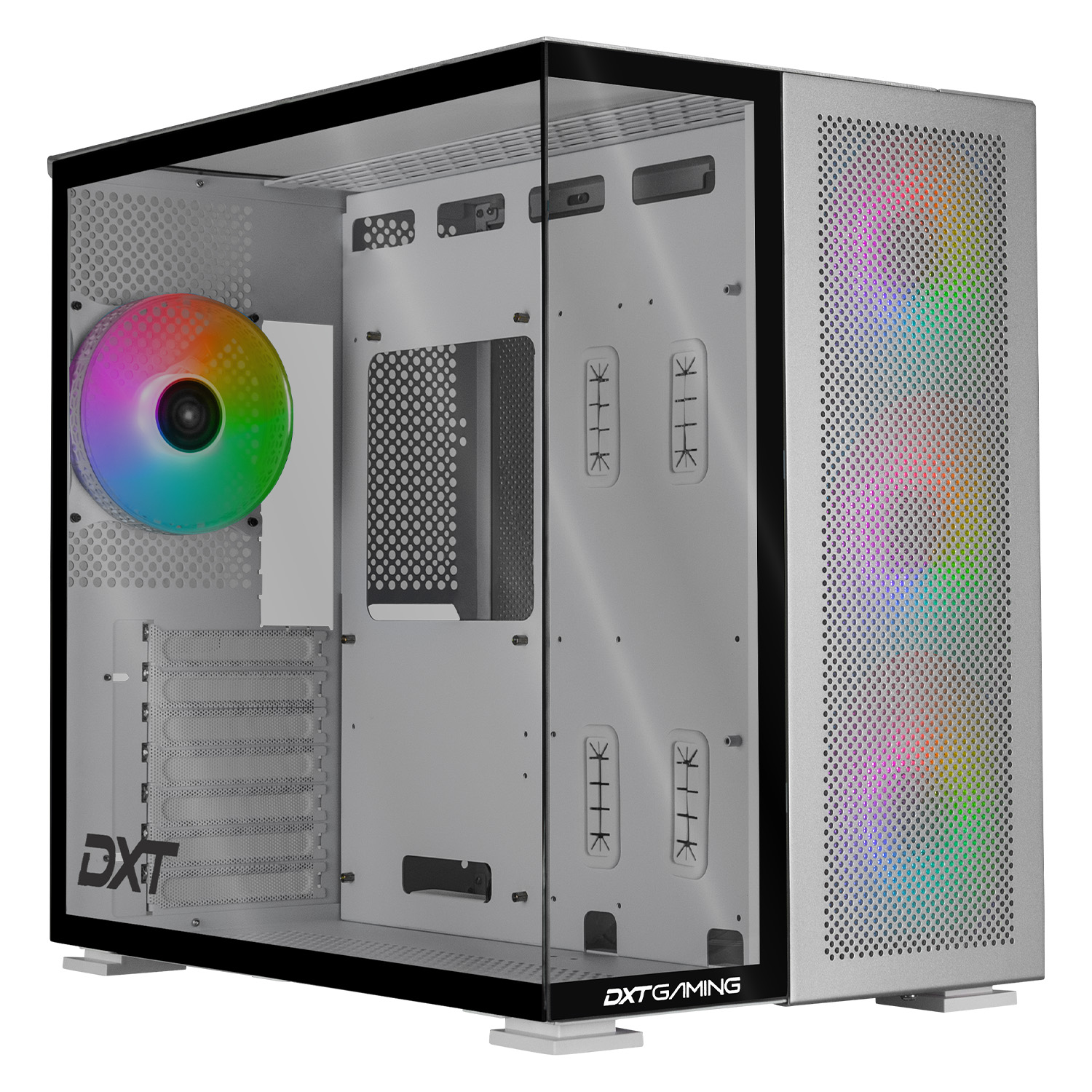 Foto 2 pulgar | Gabinete Gamer Dxt Gaming Titan T5 Media Torre Atx 4 Fan Usb-c Cristal Templado Argb Metalico