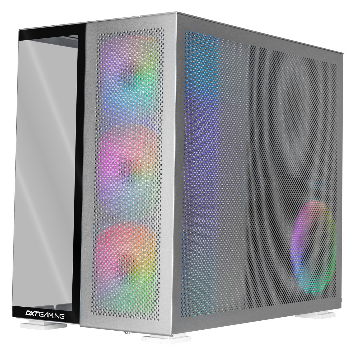 Foto 3 pulgar | Gabinete Gamer Dxt Gaming Titan T5 Media Torre Atx 4 Fan Usb-c Cristal Templado Argb Metalico