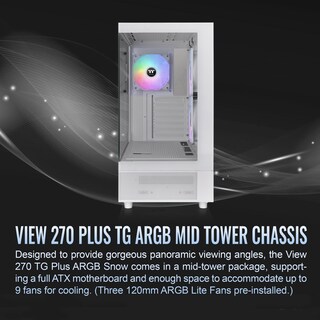 Foto 2 | Case Thermaltake View 270 Plus Tg Argb Snow Mid-tower E-atx - Venta Internacional.