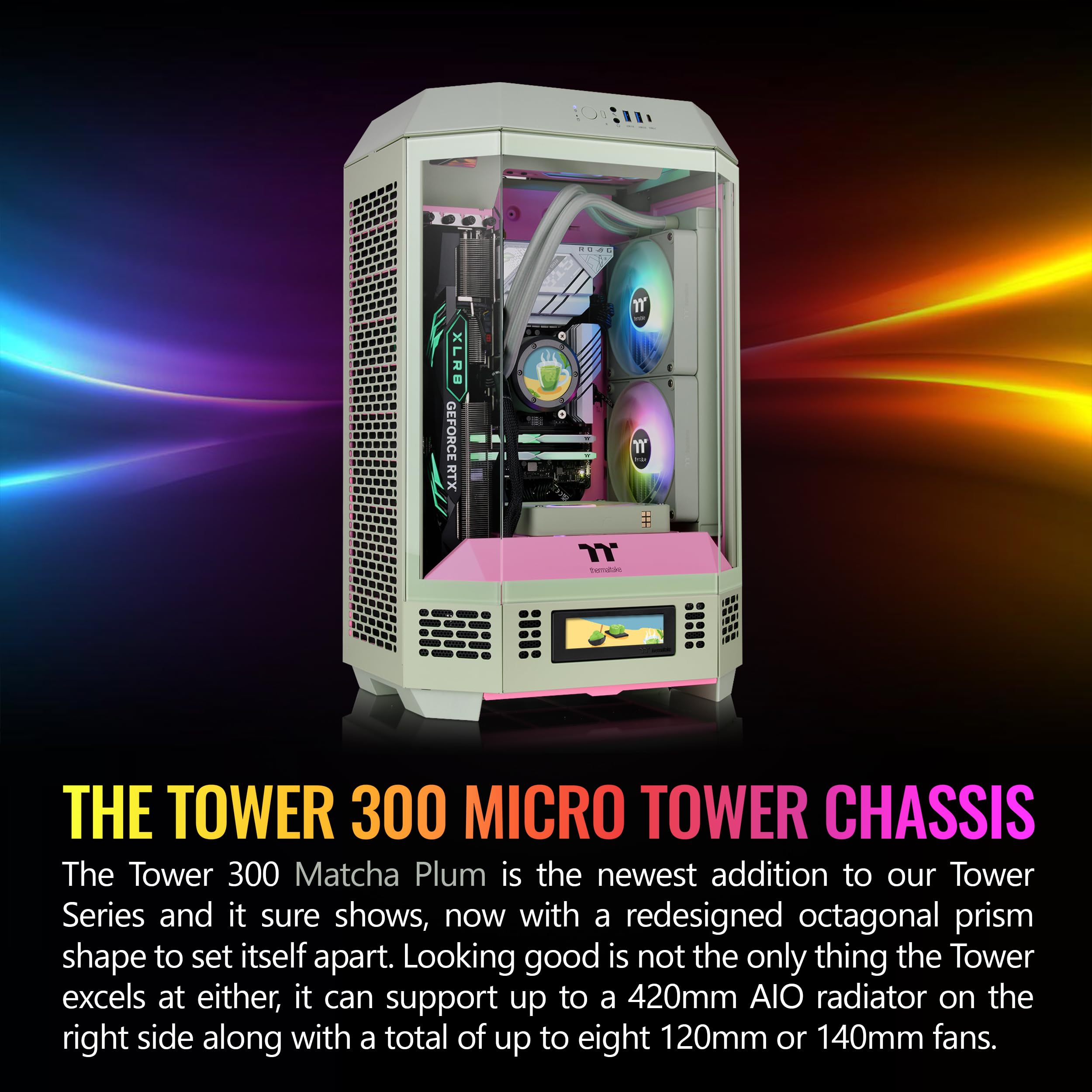 Foto 3 pulgar | Funda Thermaltake Tower 300, Edición De Verano, Color Ciruela Matcha - Venta Internacional.