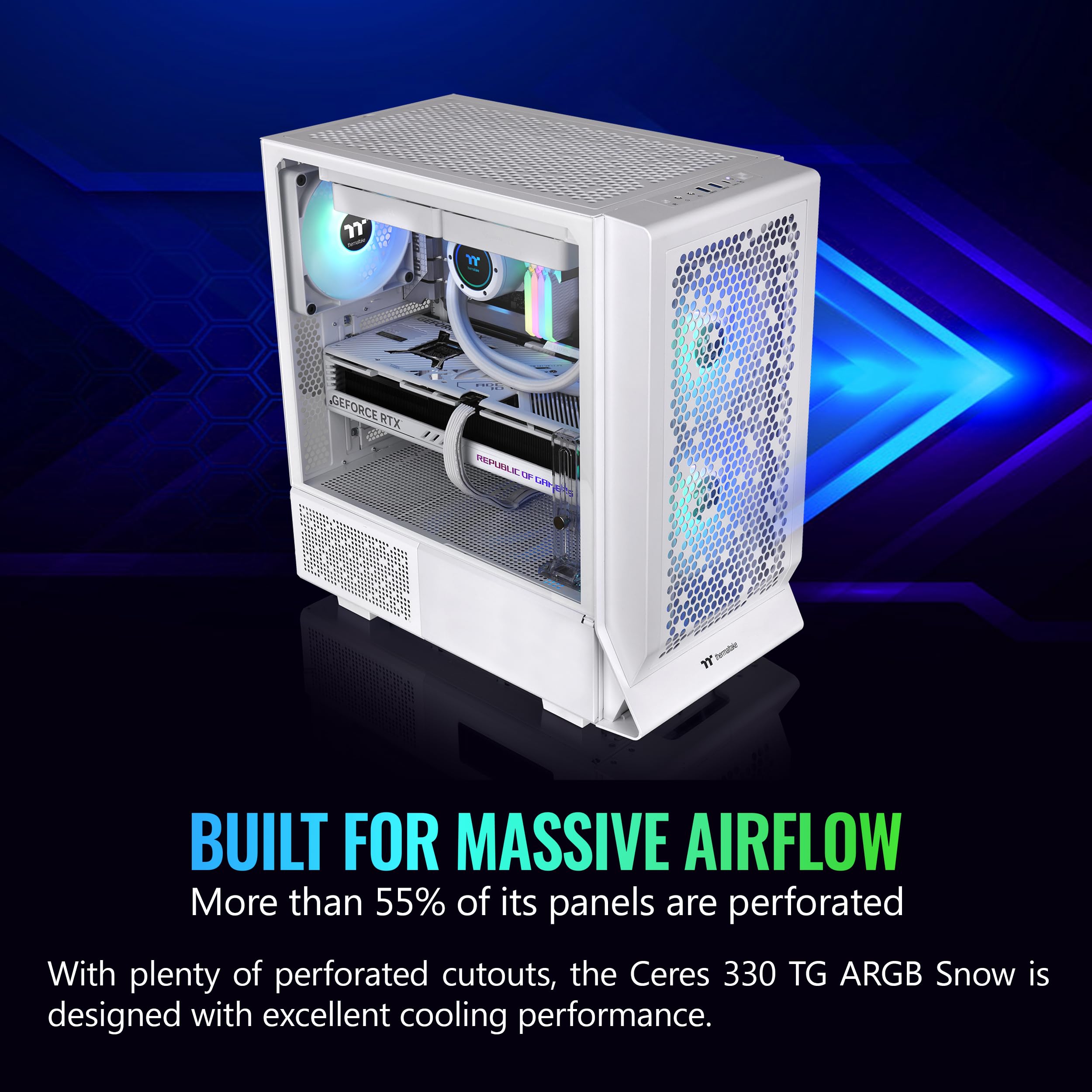 Foto 5 pulgar | Case Thermaltake Ceres 330 Tg Argb Snow Midtower E-atx - Venta Internacional.