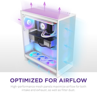 Foto 4 | Case Nzxt H7 Flow Rgb Mid-tower Atx Con Ventiladores Rgb, Color Blanco - Venta Internacional.