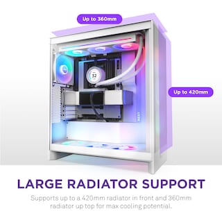 Foto 5 | Case Nzxt H7 Flow Rgb Mid-tower Atx Con Ventiladores Rgb, Color Blanco - Venta Internacional.