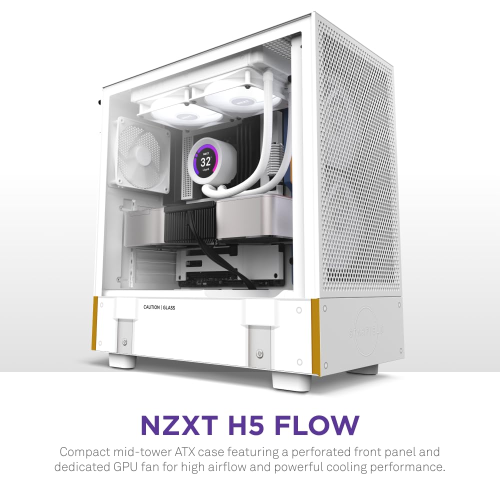 Foto 3 pulgar | Funda Para Juegos De Pc Nzxt H5 Flow Starfield Atx Mid-tower Con Ventiladores - Venta Internacional.