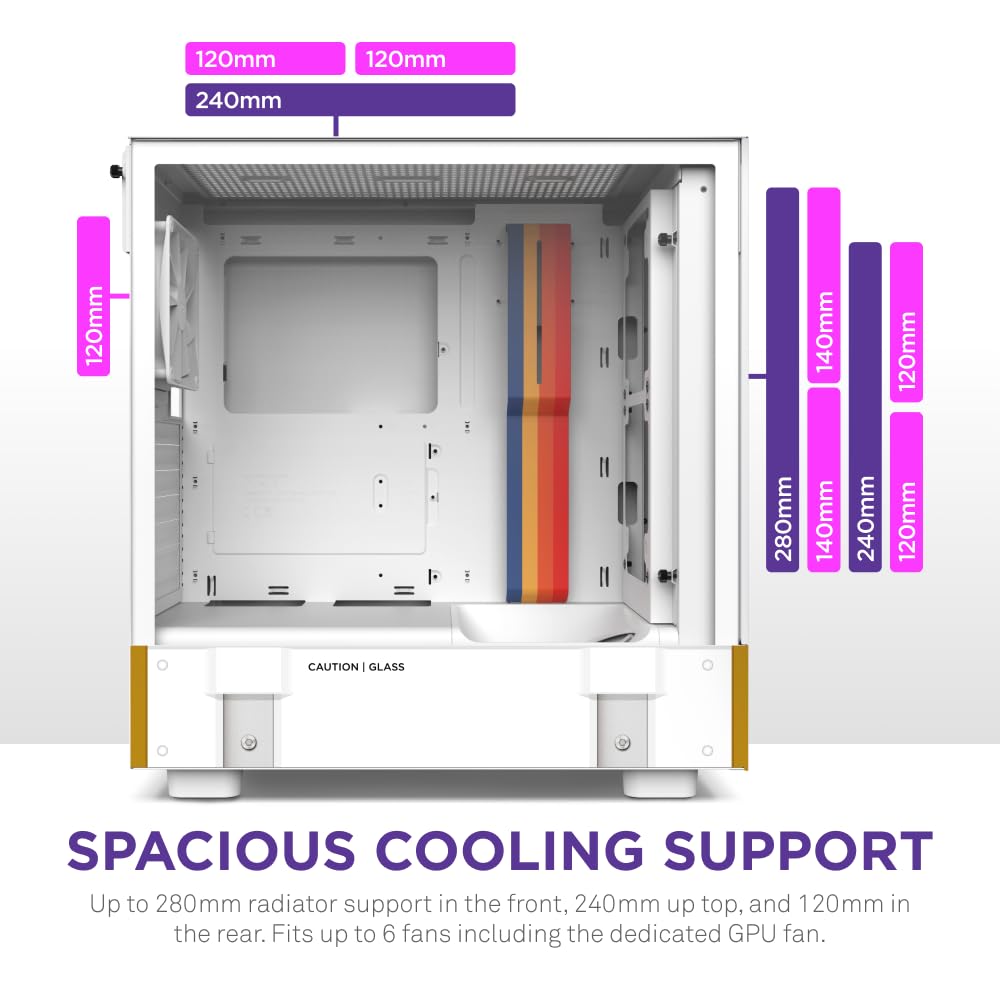 Foto 6 pulgar | Funda Para Juegos De Pc Nzxt H5 Flow Starfield Atx Mid-tower Con Ventiladores - Venta Internacional.