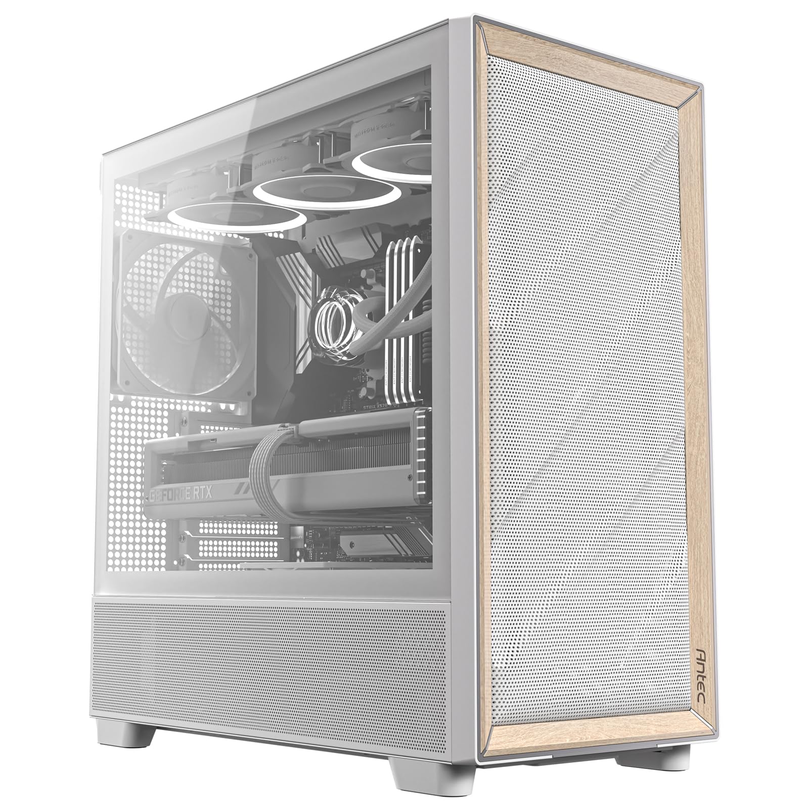 Estuche Para Pc Antec Flux Wood, Blanco, Alto Flujo De Aire, E-atx, Tipo C - Venta Internacional.