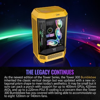 Foto 3 | Micro-atx Case Thermaltake Tower 300 Bumblebee Con Ventilador De 2 X 140 Mm - Venta Internacional.